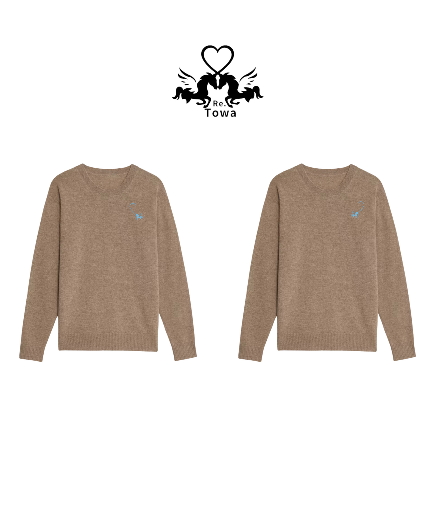 Towa カシミヤ100%セーターペア(ベージュ)