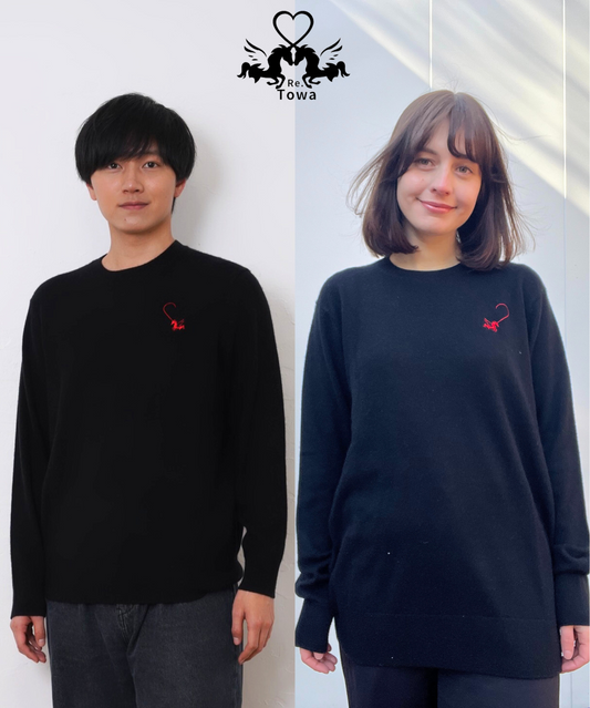 Towa 100% Cashmere Matching Sweaters (Black)