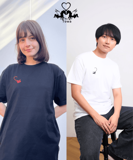 Towa コットン100%Tシャツ(黒と白)