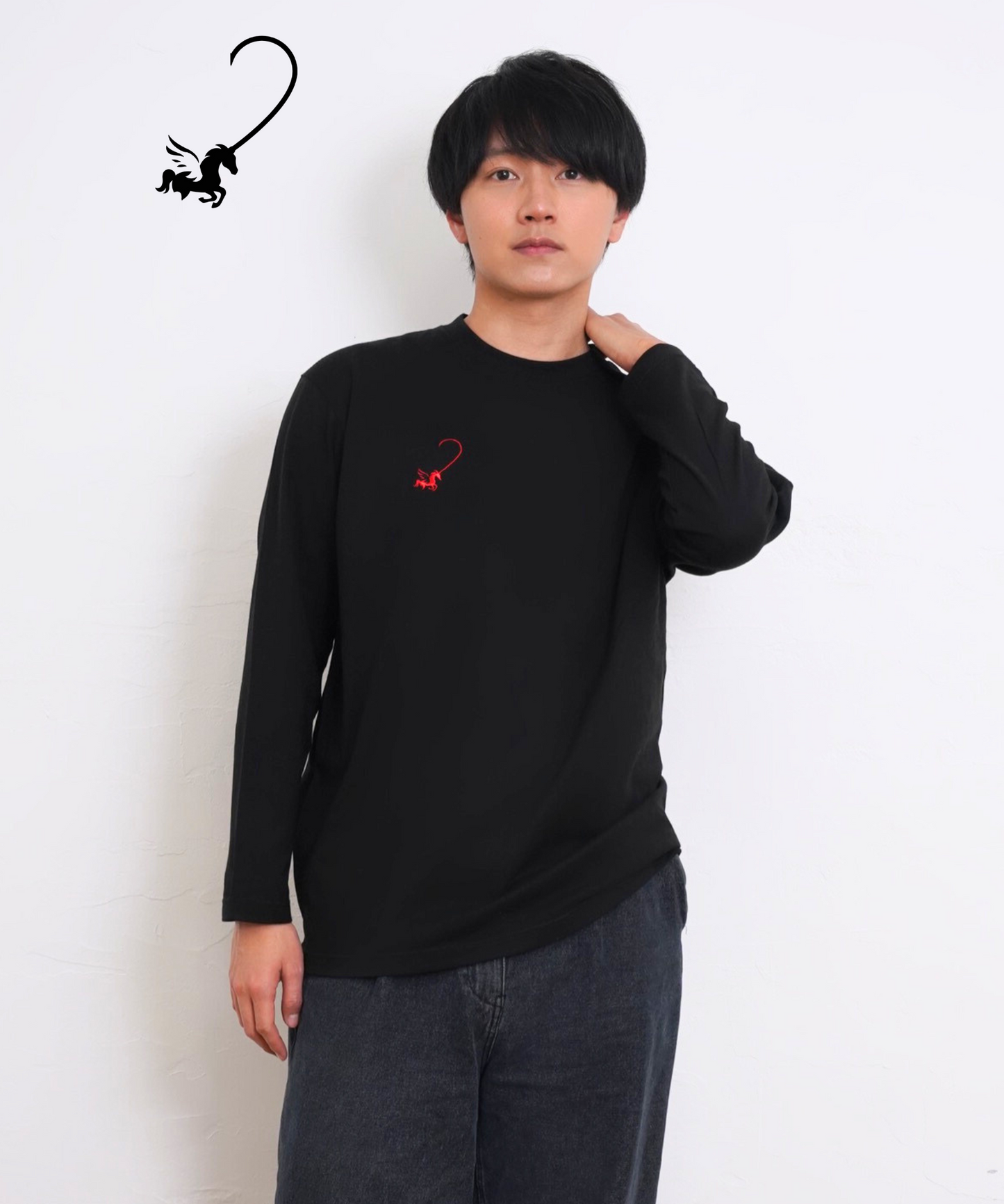 Towa コットン100%ロングTシャツ(右ハート)