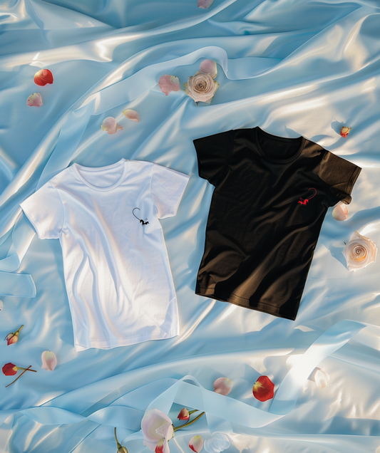 Towa 100% Cotton Matching T-shirts (White & Black)