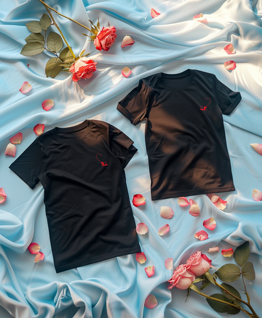 Towa Cotton 100% Matching T-shirts (Black)